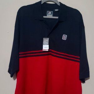 AHEAD Authentics PGA Tour Logo Red and Black Cotton Golf Shirt